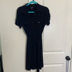 Studio Black Polo Collar Wrap Dress